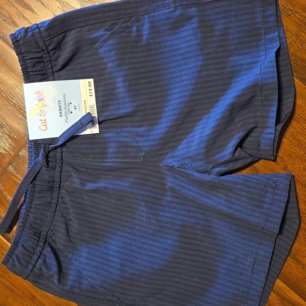 Cat And Jack Boys Upf 50+ Quick Dry Navy Blue drawstring Shorts 4t